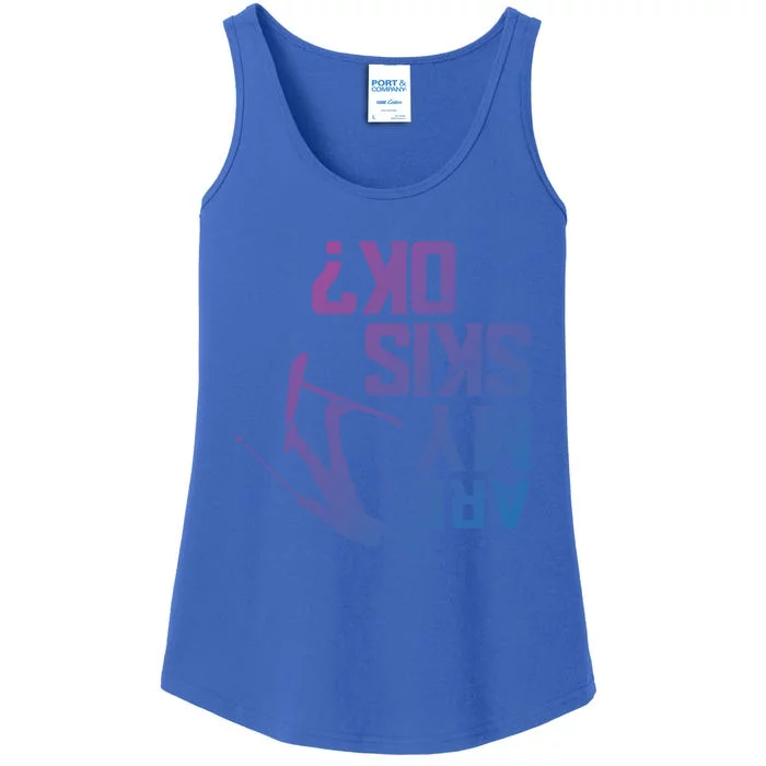 Funny Are My Skis Ok? Freeski Design Funny Gift Ladies Essential Tank