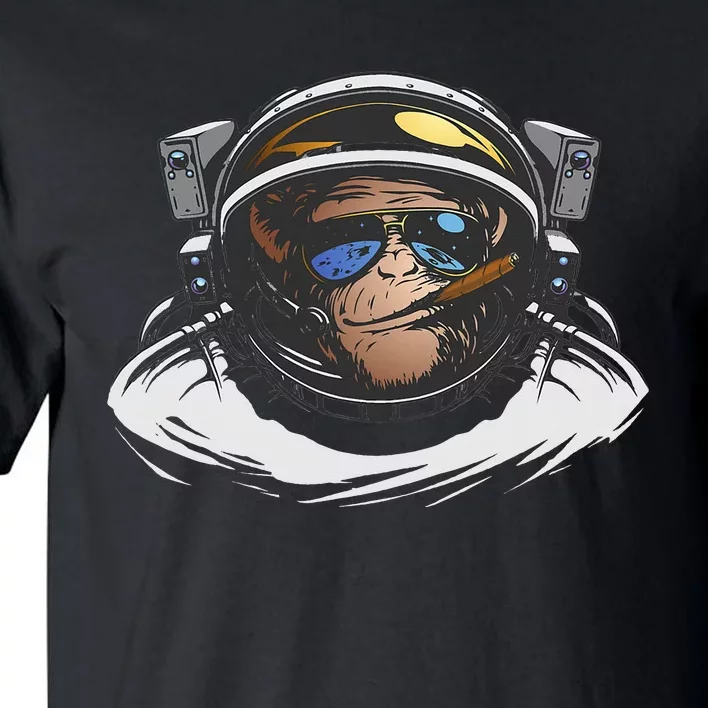 Funny Astronaut Monkey Smoking A Cigar Space Tall T-Shirt