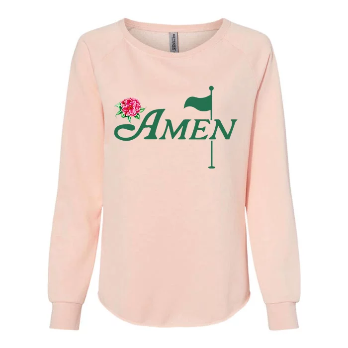 Funny Amen Master Golf Azalea Tournament Pink Golfing Girl Flower Womens California Wash Sweatshirt