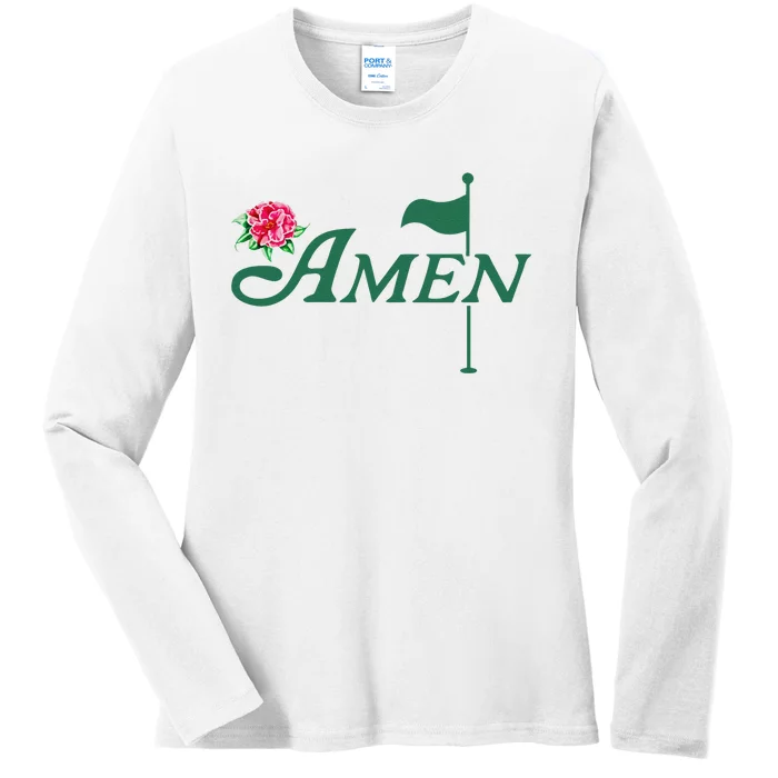 Funny Amen Master Golf Azalea Tournament Pink Golfing Girl Flower Ladies Long Sleeve Shirt