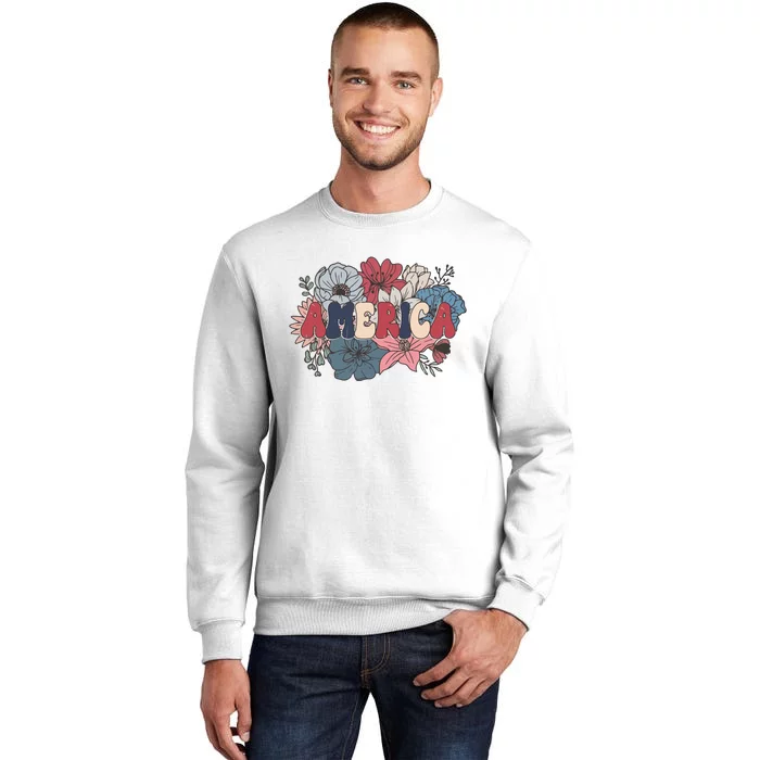 Floral American Mama Retro Mama Sweatshirt