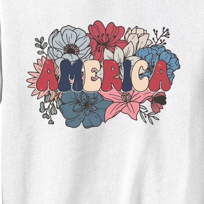 Floral American Mama Retro Mama Sweatshirt