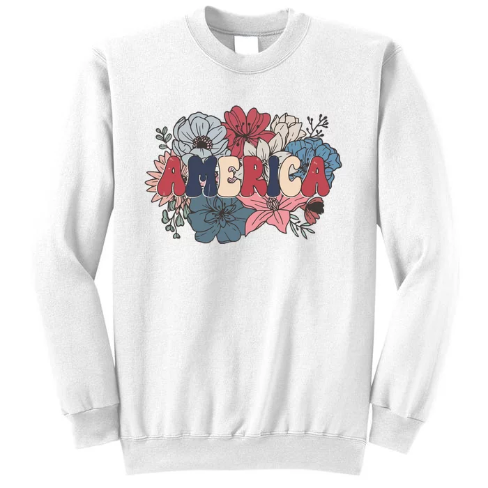 Floral American Mama Retro Mama Sweatshirt