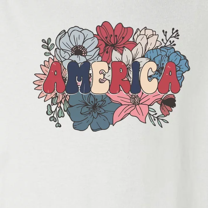 Floral American Mama Retro Mama Toddler Long Sleeve Shirt