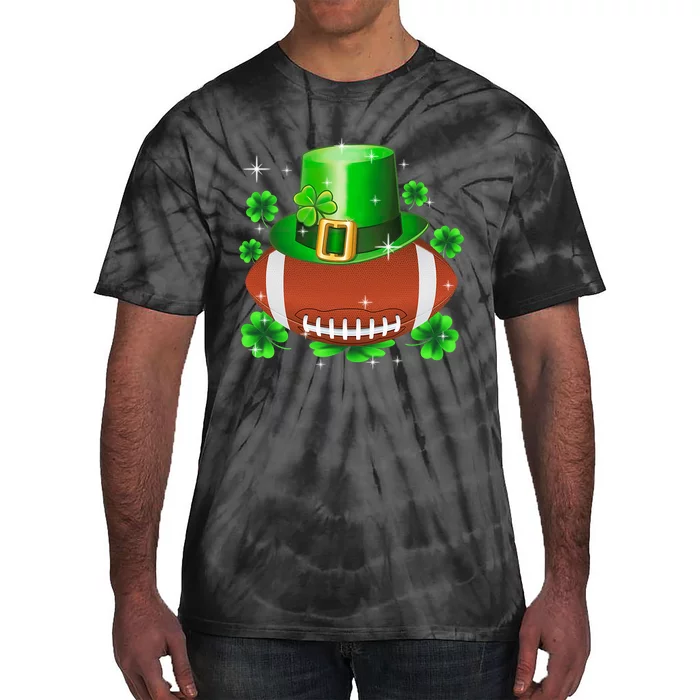 Football Leprechaun Lucky Shamrock St Patrick Day Men Boys Tie-Dye T-Shirt