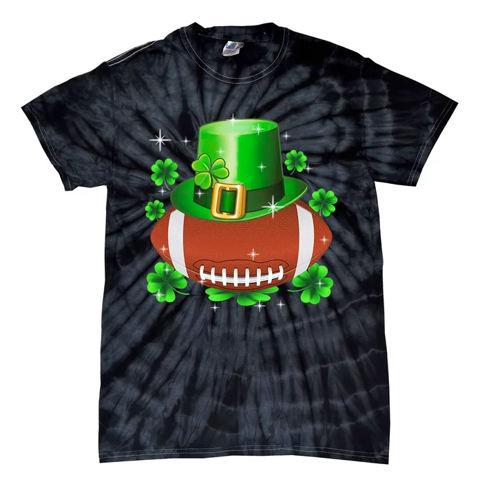 Football Leprechaun Lucky Shamrock St Patrick Day Men Boys Tie-Dye T-Shirt