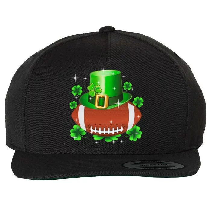 Football Leprechaun Lucky Shamrock St Patrick Day Men Boys Wool Snapback Cap