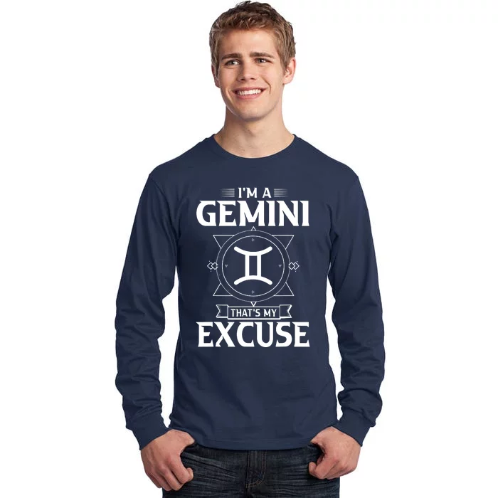 Funny Astrology May June Birthday Gifts Gemini Zodiac Sign Tall Long Sleeve T-Shirt