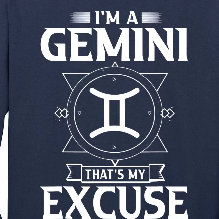 Funny Astrology May June Birthday Gifts Gemini Zodiac Sign Tall Long Sleeve T-Shirt