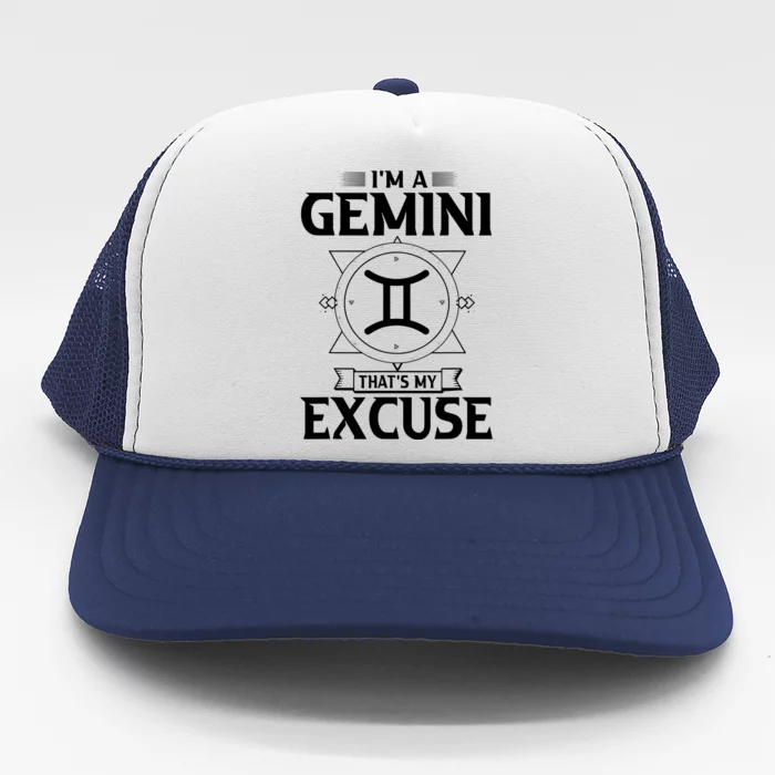 Funny Astrology May June Birthday Gifts Gemini Zodiac Sign Trucker Hat