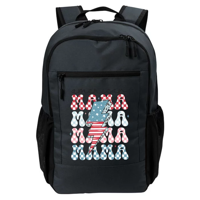 Flag American Mama 4th Of July Mom Daily Commute Backpack