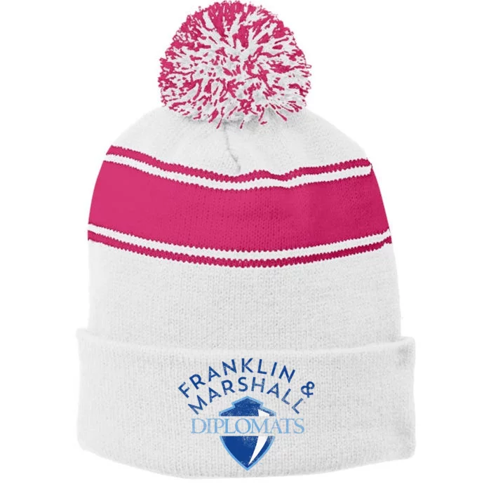 Franklin And Marshall College Diplomats Stripe Pom Pom Beanie