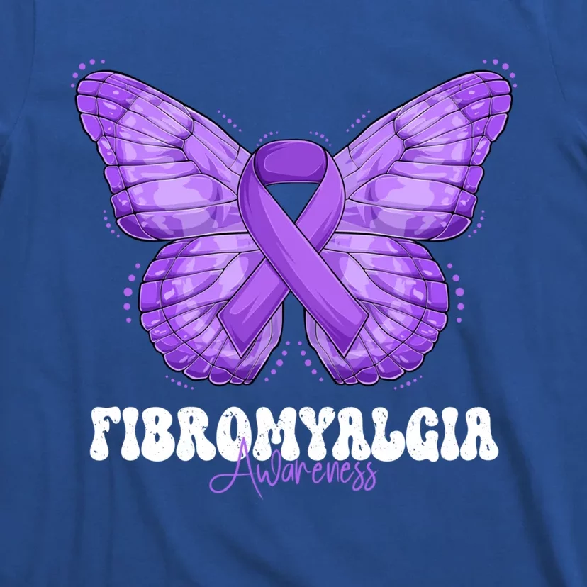 Fibromyalgia Awareness Month Purple Ribbon Butterfly Cute Gift T-Shirt