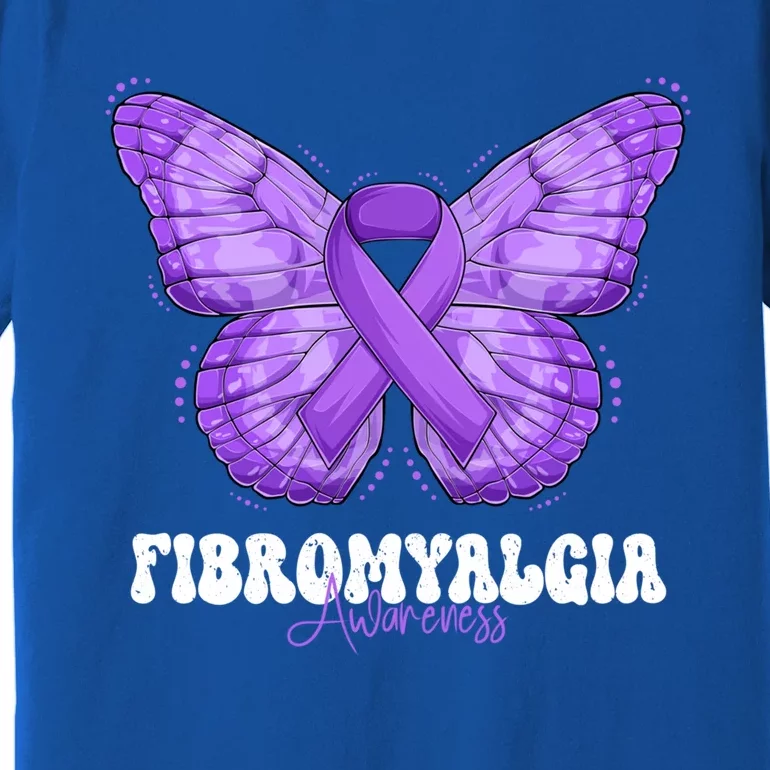 Fibromyalgia Awareness Month Purple Ribbon Butterfly Cute Gift Premium T-Shirt