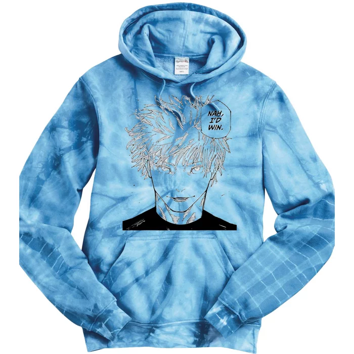 Funny Anime Meme Nah Id Win Reference Gojo Tie Dye Hoodie