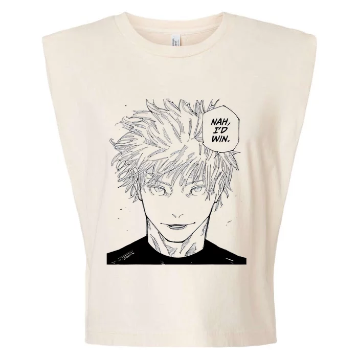 Funny Anime Meme Nah Id Win Reference Gojo Garment-Dyed Women's Muscle Tee