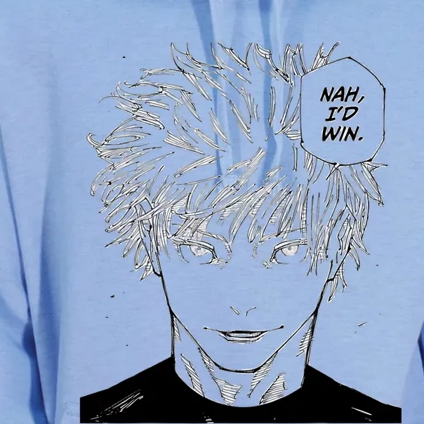 Funny Anime Meme Nah Id Win Reference Gojo Unisex Surf Hoodie