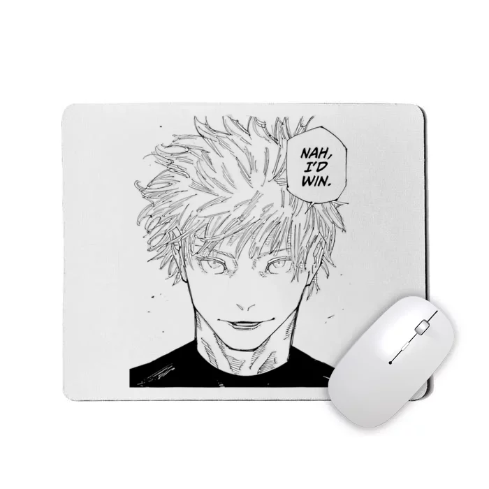 Funny Anime Meme Nah Id Win Reference Gojo Mousepad