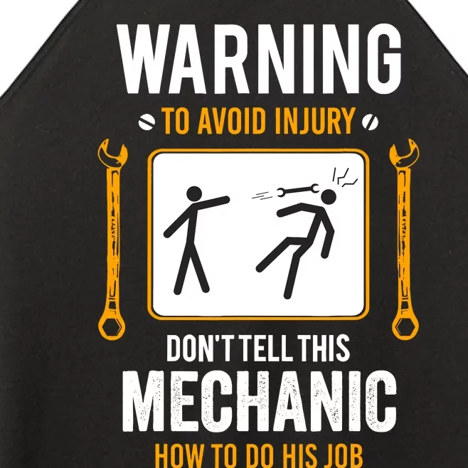 Funny Auto Mechanic Warning To Avoid Injury Mechanic Women’s Perfect Tri Rocker Tank