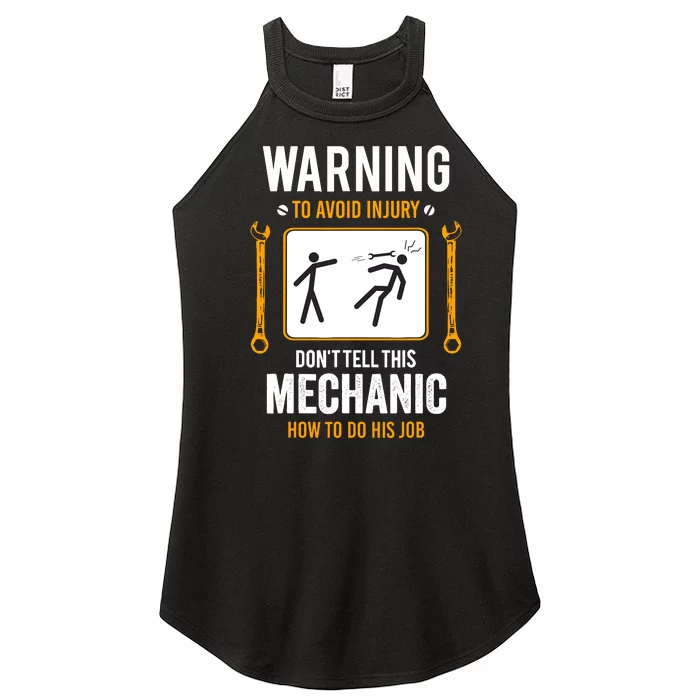 Funny Auto Mechanic Warning To Avoid Injury Mechanic Women’s Perfect Tri Rocker Tank