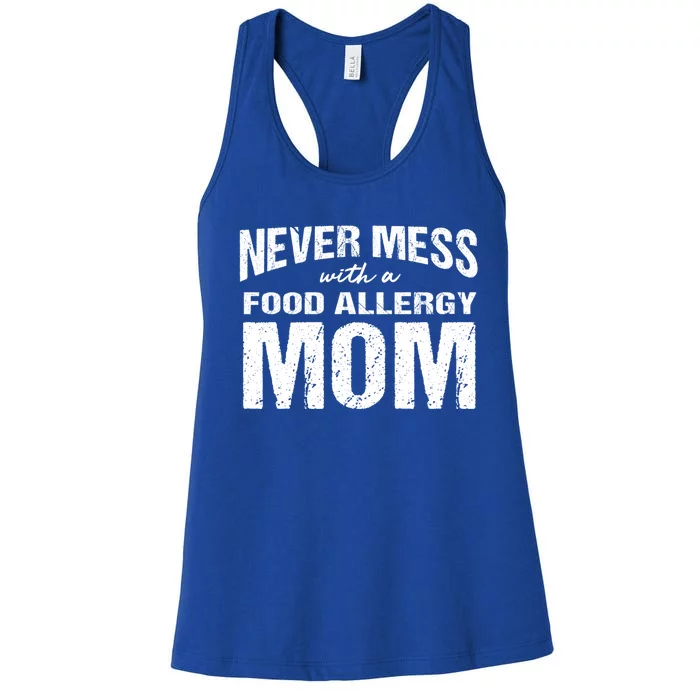 Food Allergy Mom Funny Saying Mess Funny Gift Women's Racerback Tank