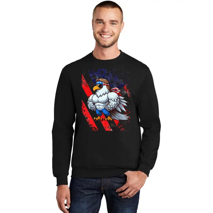 Funny American Mullet Eagle America Merica Tall Sweatshirt