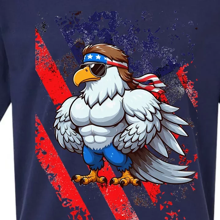 Funny American Mullet Eagle America Merica Sueded Cloud Jersey T-Shirt