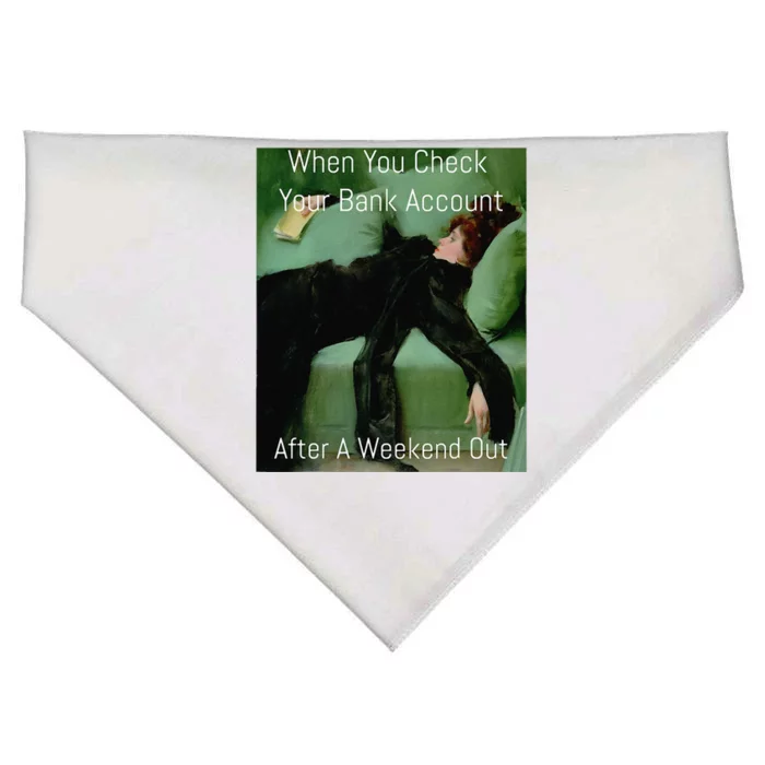 Funny Art Meme When You Check Your Bank Account Money Joke USA-Made Doggie Bandana