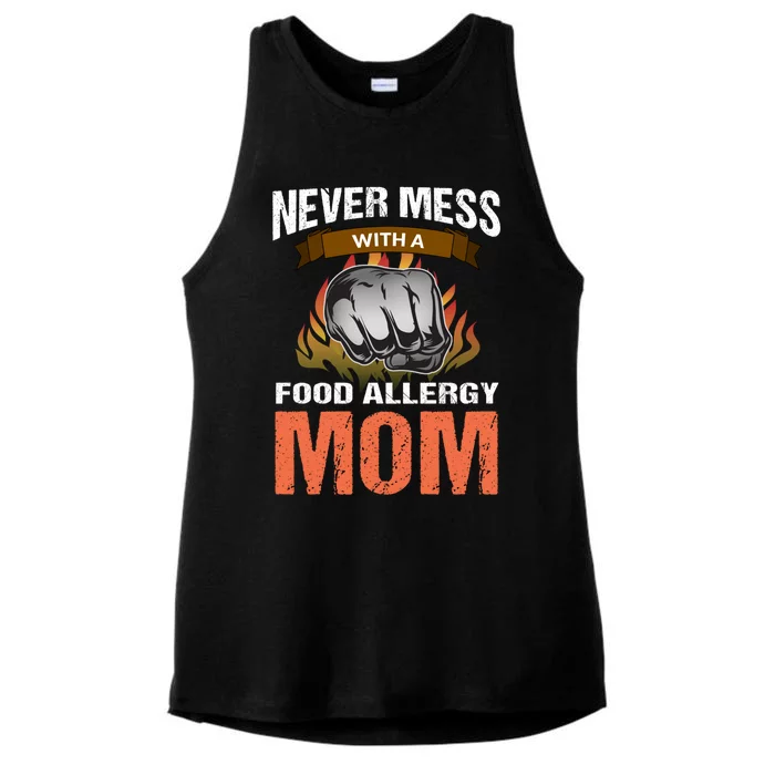 Food Allergy Mom Funny Slogan Never Mess Great Gift Ladies Tri-Blend Wicking Tank