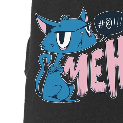 Funny Angry Meh Cat Comic Doggie 3-End Fleece Hoodie