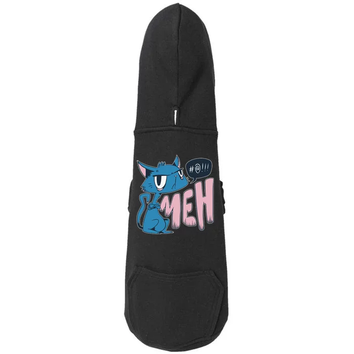 Funny Angry Meh Cat Comic Doggie 3-End Fleece Hoodie