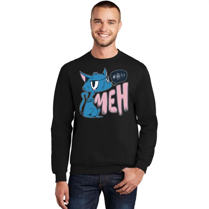 Funny Angry Meh Cat Comic Sweatshirt