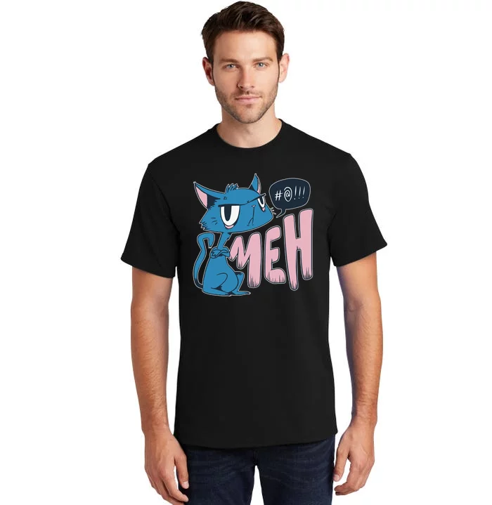 Funny Angry Meh Cat Comic Tall T-Shirt