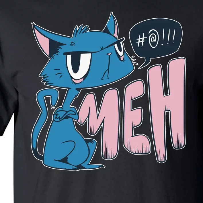 Funny Angry Meh Cat Comic Tall T-Shirt