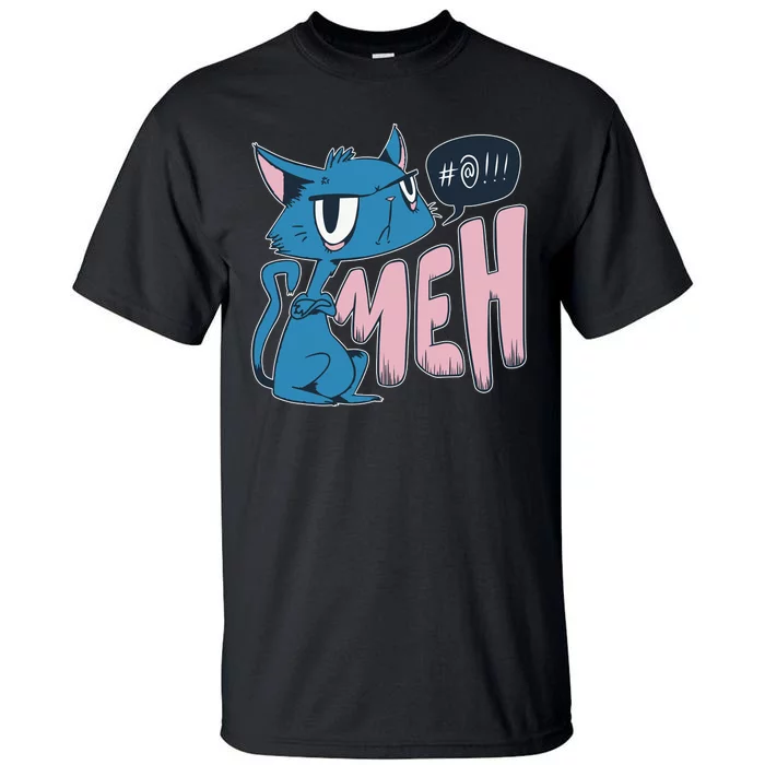 Funny Angry Meh Cat Comic Tall T-Shirt