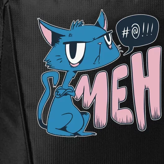 Funny Angry Meh Cat Comic City Backpack