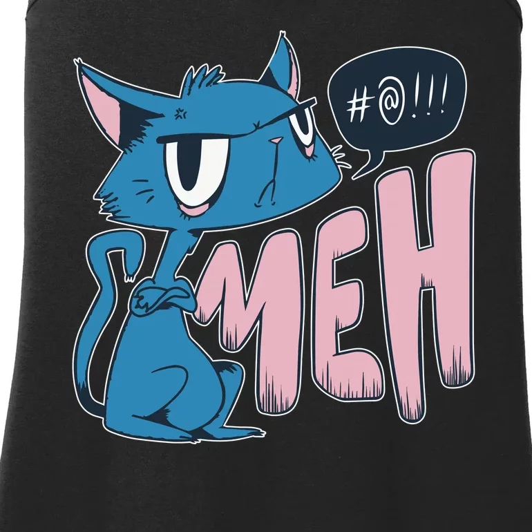 Funny Angry Meh Cat Comic Ladies Essential Tank