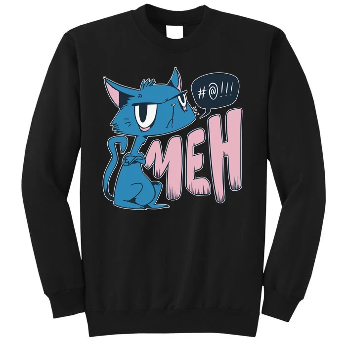 Funny Angry Meh Cat Comic Tall Sweatshirt