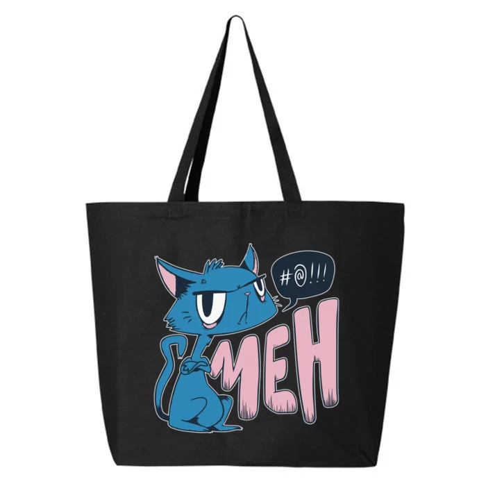 Funny Angry Meh Cat Comic 25L Jumbo Tote