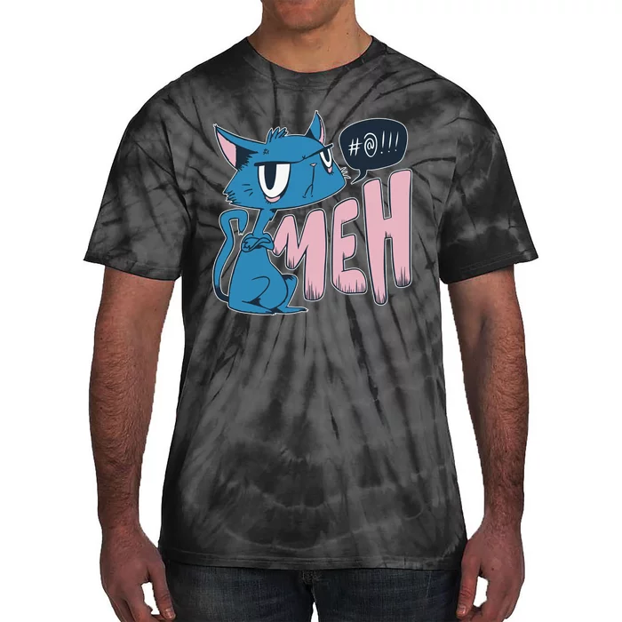 Funny Angry Meh Cat Comic Tie-Dye T-Shirt