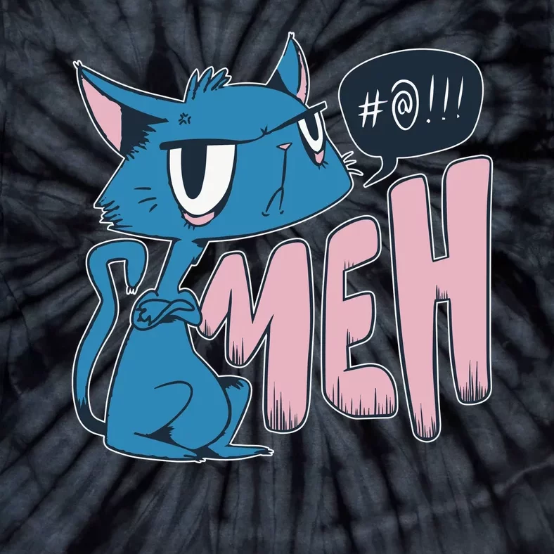 Funny Angry Meh Cat Comic Tie-Dye T-Shirt