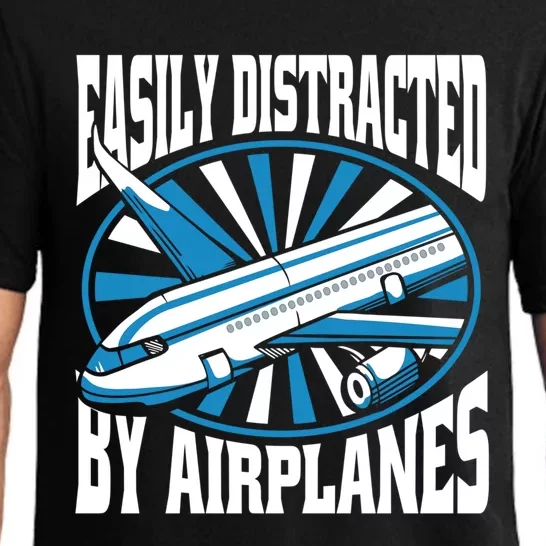 Funny Aircraft Mechanic Easily Distracted By Airplanes Gift Pajama Set