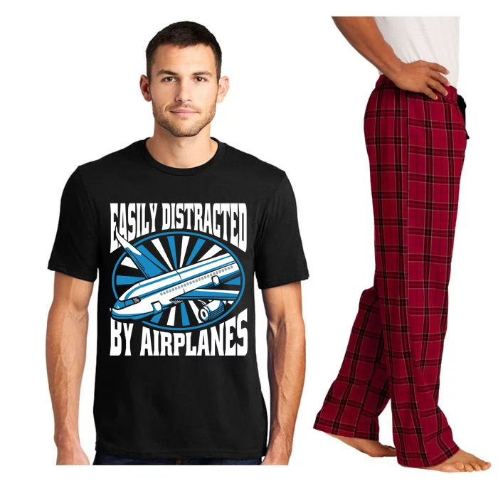 Funny Aircraft Mechanic Easily Distracted By Airplanes Gift Pajama Set