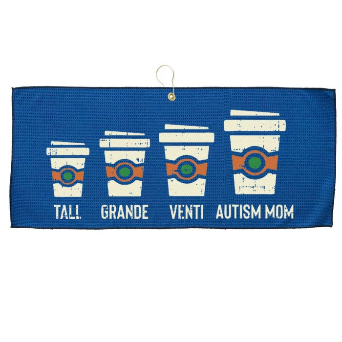 Funny Autism Mom Coffee Awareness Mothers Day Large Microfiber Waffle Golf Towel