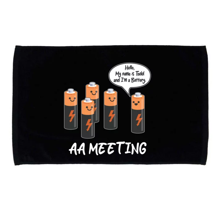 Funny AA Meeting AA Batteries Microfiber Hand Towel