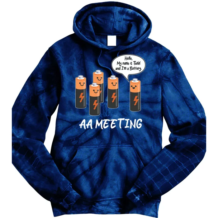 Funny AA Meeting AA Batteries Tie Dye Hoodie