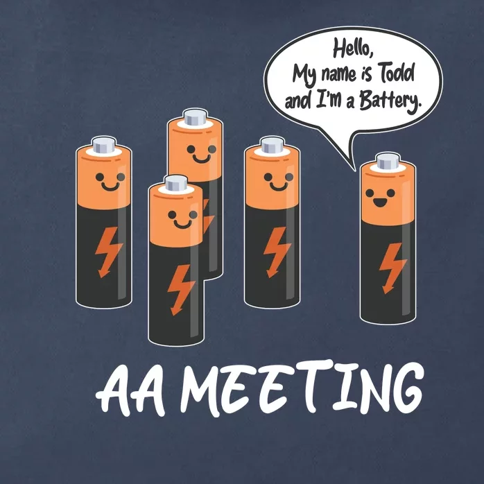 Funny AA Meeting AA Batteries Zip Tote Bag