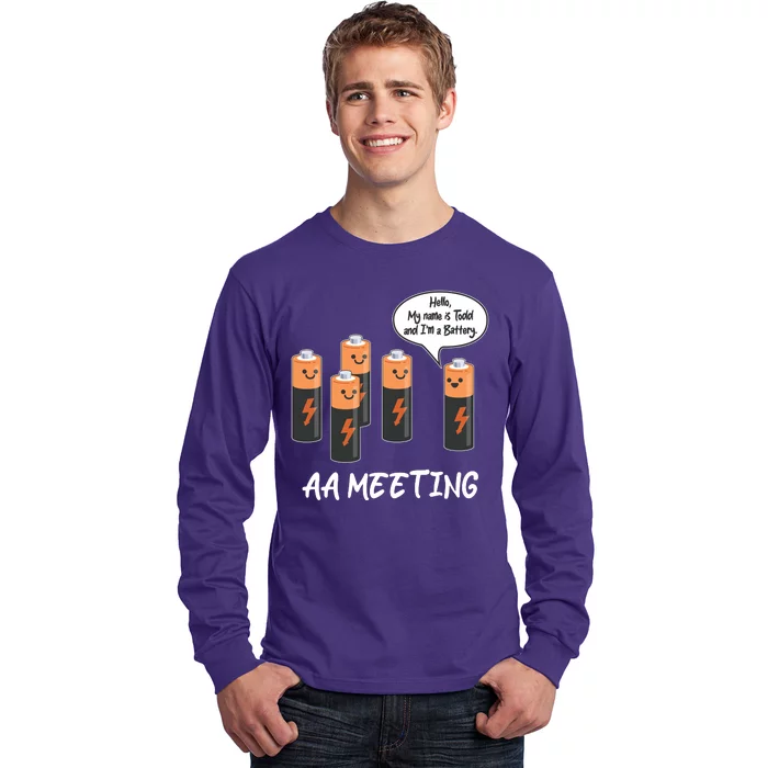 Funny AA Meeting AA Batteries Long Sleeve Shirt