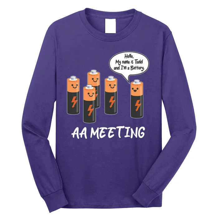 Funny AA Meeting AA Batteries Long Sleeve Shirt