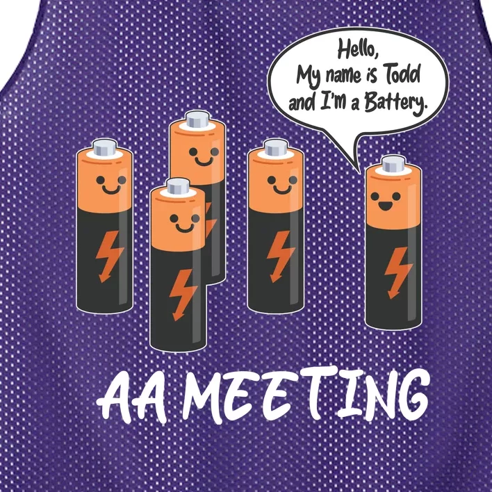 Funny AA Meeting AA Batteries Mesh Reversible Basketball Jersey Tank